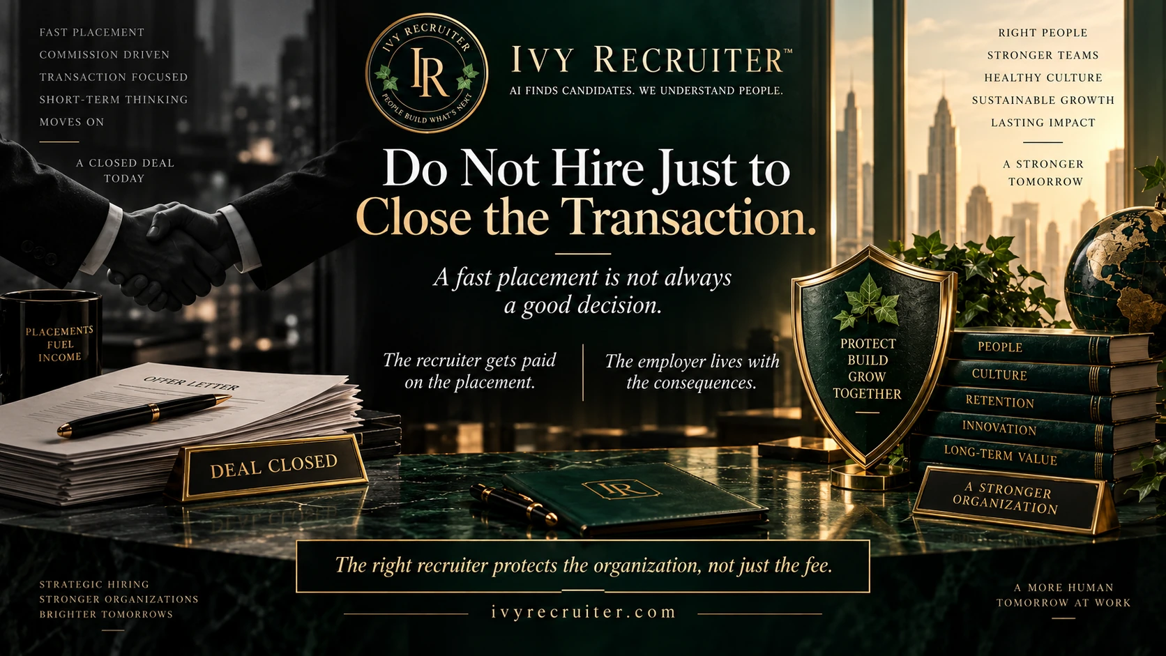 Recruiting placement incentives compared with an employer’s long-term organizational consequences.